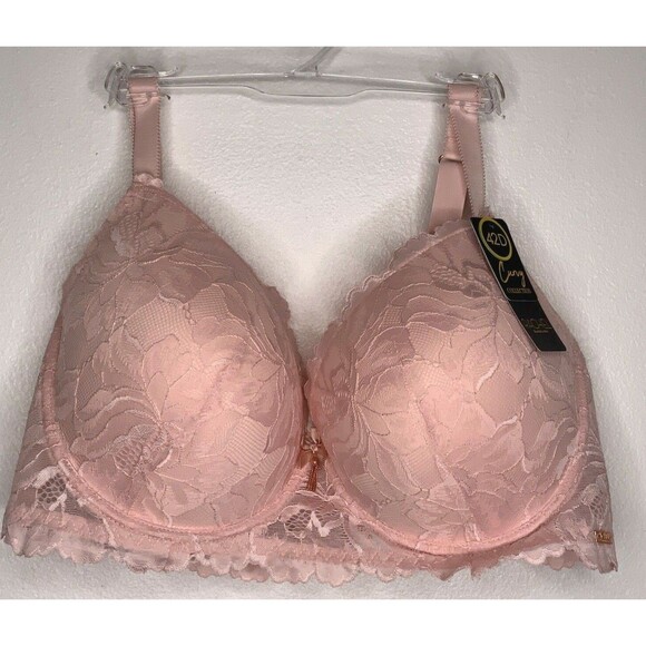 RACHEL Rachel Roy Bra Curvy Underwire Pink Lace Style RR128X Size 42D NEW - Picture 1 of 8